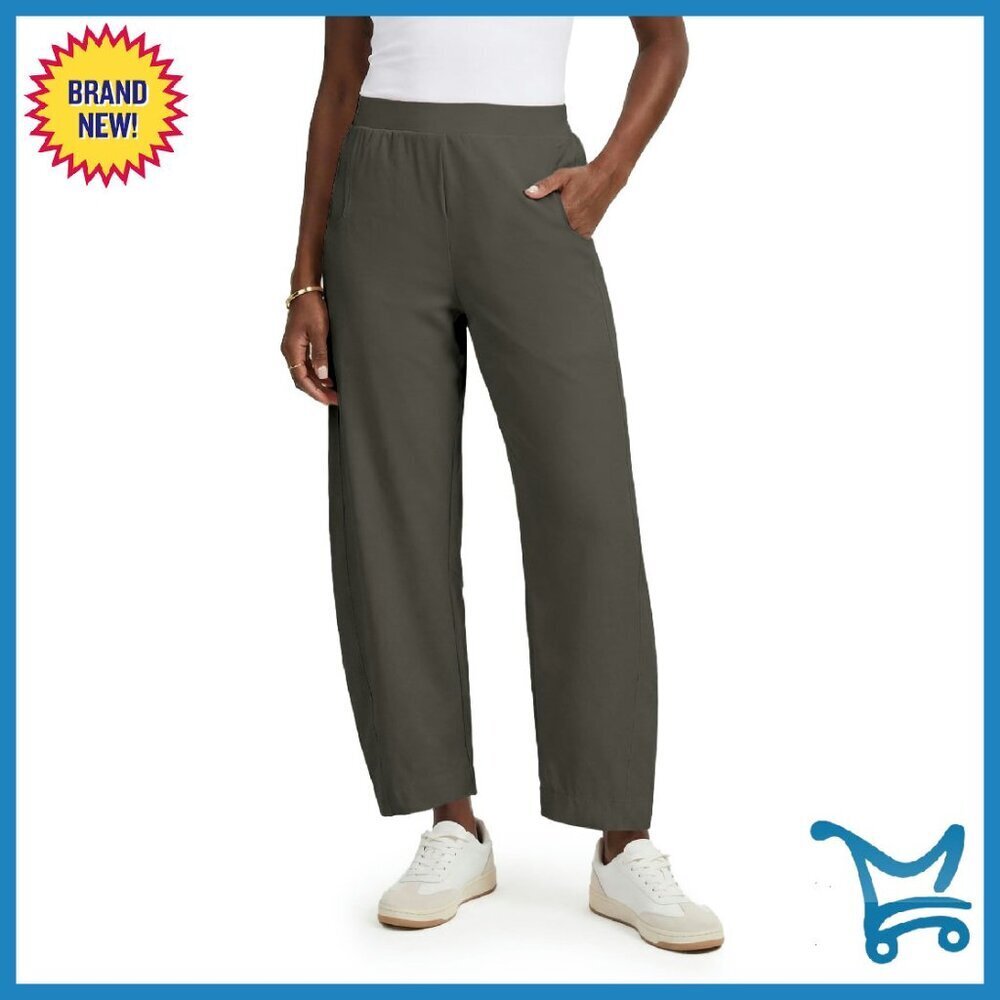 Wide Leg Barrel Pants Quick Dry Travel Palazzo Slacks Elastic Waist